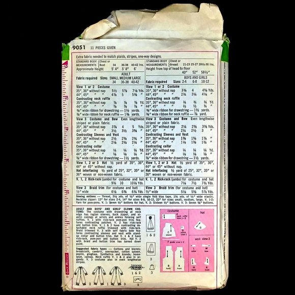 Vtg Simplicity 9051 Boy Girl Child Clown Costumes Halloween Sz 6-8 Cut Complete - Picture 3 of 15